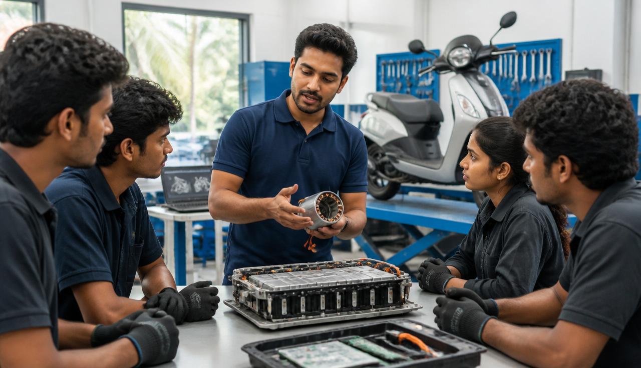Edclick Mobility Skill Hub — EV two-wheeler practical training workshop